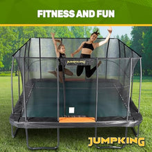 JumpKing Pro-Series 13'x13' Square Trampoline with Enclosure Net Black