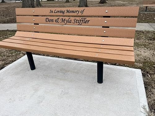 Roudebush Company Memorial Park Bench ~ with Epoxy Colored Letters (Many)