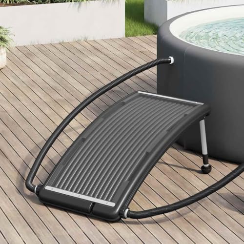 Solar Pool Heating Panel for Above Ground Swimming Pools, Lightweight Curved Water Heater with Adjustable Foot Pegs, 43.3 x 25.6 Inch