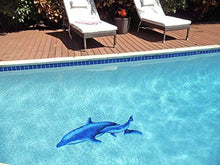 Artistry in Mosaics Dolphin Pair Ceramic Swimming Pool Mosaic 37" x 57" Blue