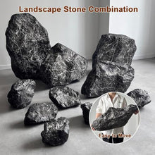 Faux Landscape Rock, Black Marble Vein Decorative Fake Rocks