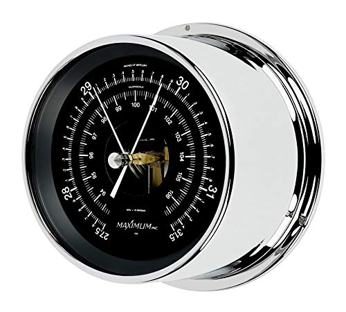 MaXimum Proteus Aneroid Barometer - Chrome Case, Black Dial
