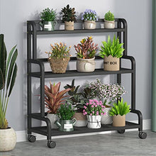 MIIKHI Plant Stand with Wheels Ladder Plant Shelf Flower Stands for Indoor Plants Metal Balcony Racks Garden Plant Holders