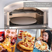 Beachtiful Gas Pizza Oven Countertop Stainless Steel Pizza Oven with 13" Pizza Stone, Cooking Pizza Steak Fish Chicken and More, for Outdoor Garden Outside Party