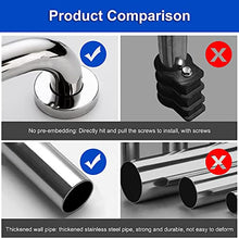 Pool Handrail Handle Grab Rails Swimming Swimming Pool Hand Rail for Inground Pool Entry, Stainless Steel Pool Stair Rail with Quick Mount Base, 31.5"x31.5"
