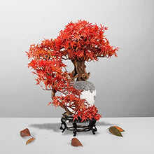 YXIANG56Q Fake Plants Artificial Plant Welcoming Pine Bonsai Red Maple Leaf Fake Tree Micro Landscape Chinese Home Office Decoration 23.6in Inches Bonsai Tree