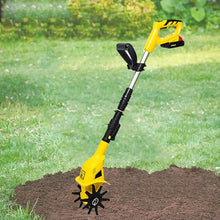 MZGYYD Small Cordless Tiller Cultivator, Electric Garden Tiller with 250 RPM, Battery Powered Garden Cultivator, Portable Handheld Electric Tiller