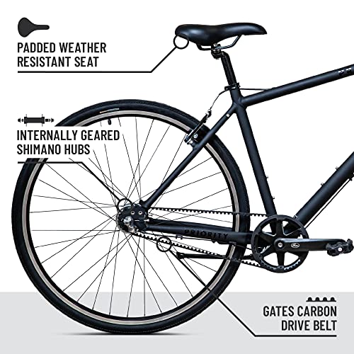 Priority Bicycles Classic Plus Diamond Commuter Bike Small Matte Black