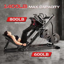 KUNRAM Adjustable Leg Press Hack Squat Machine for Home Gym Black