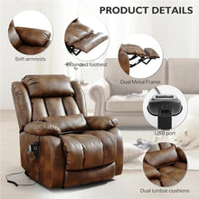 HTERWQEA Dual Motor Power Lift Recliner with Heat & Massage