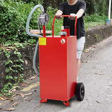 30 Gallon Gas Caddy with Pump - Portable Fuel Tank without Front Wheels Gasoline Tank Portable Fuel Storage Tank for Boat, Car,Garden, Lawnmower, ATV, 30 Red - B