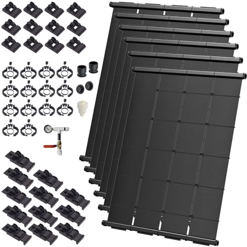 Industrial Grade Solar Pool Heater DIY Kit - Superior High-Wind Strapless Mounting System & Maximum Freeze Resistance (6-4'x9.5' / 228 Square Feet)