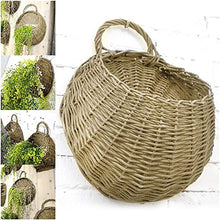 Woven Flower Pot Wall Hanging Bamboo Basket Handmade Woven Flower Basket Hanging Plant Basket Flower Holder for Garden Balcony Living Room Bedroom