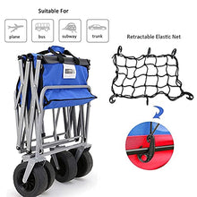 Foldable Garden Cart Outdoor l Heavy-Duty Beach Cart Portable with Adjustable Push-Pull Handle Wagon Stroller Suitable for Courtyard Beach Shopping(100 X 72 X 43 cm) (Black)