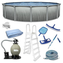 Blue Wave Martinique 18-ft Round 52-in Deep Hard Sided Above Ground Pool Kit with 7-in Steel Top Rails, Dual-Speed Sand Filter System, Ladder, Liner, Skimmer & Maintenance Kit – 7,200 Gallon Cap