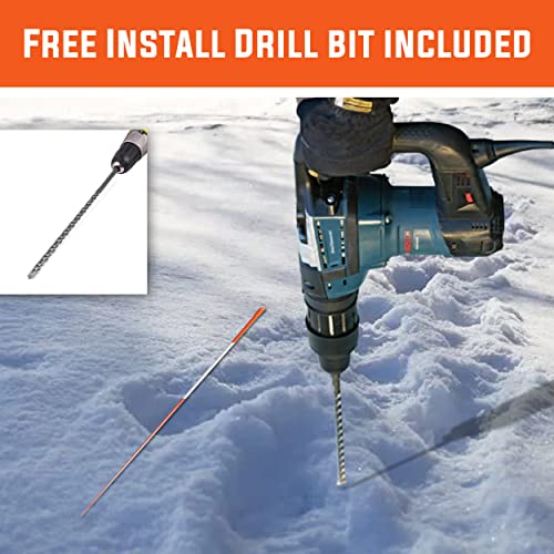 Polar Snow Products 2000 Pack 48 Inch Driveway Markers with 12" Install Drill Bit Orange