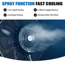 USZWBY Misting Fan Outdoor, Pedestal Fan with Adjustable Height, 3 Speeds, 90° Oscillation, Cooling Fan for Patio, Garden, Backyard, Black (81Cm/31.9In)