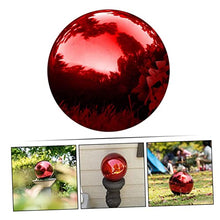 ZJHAHJY Garden Gazing Ball,Ornament Hollow Ball Mirror Finish Garden Ball,Gazing Balls, Garden Reflective Ball Stainless Steel Metal Grape Ball(Red,350mm)