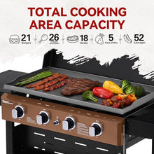 Grills House GB4000PY 4-Burner Gas Griddle with Hood Bronze