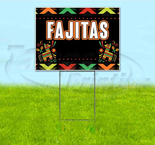 TampaPrinting Fiesta Fajitas Yard Sign 18" x 24" with Metal Step Stake