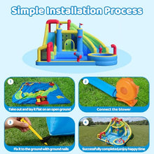 SunSwell Inflatable Water Park for Kids Backyard with 750W Blower