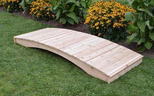 Amish-Made Weight-Bearing Cedar 3' x 4' Plank Garden Bridge, Mushroom Stain