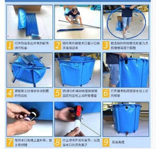 Pool Above Ground, PVC Canvas Pool with Support for Ponds Pool for Breeding Koi Aquaculture Pool Fish Pool Breeding Koi GardenLrrigation (Color : Blue, Size : 2.5x1m) (Blue 2.5x1.2m)
