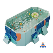TQQEPOOL Portable PVC Kiddie Swimming Pool,Collapsible Plastic Dog Bath,Summer Portable Kids Play Pool for Indoor & Outdoor (Color : Blue, Size : 2.1m)
