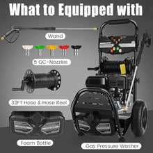 4200PSI Professional Gas Pressure Washer, 4GPM 212CC 7.0 HP 10" Wheels Commercial Gas Power Washer with 3L Foam Bottle 5 Nozzles 32FT Hose for Home Car Fence Driveway (EPA/CARB/ETL Compliant), 77LBS B