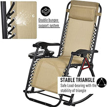 KLNBV Rocking Chair Patio Rocker Lounge for Indoor and Outdoor Recliner Seat Removable