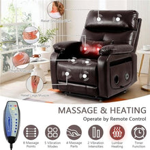 HTERWQEA Dual Motor Brown Power Lift Recliner Chair with Heat & Massage