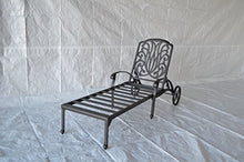 Elizabeth Outdoor Patio 3pc Chaise Lounges Set Dark Bronze Cast Aluminum (Sesame)