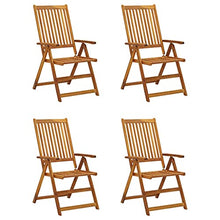 vidaXL Reclining Folding Chairs 4 pcs with Cushions Solid Acacia Wood