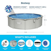 Bestway Hydrium 15' x 48" Steel Side Wall Above Ground Pool w/Pump, 2 Pack
