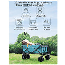 Folding Camping Wagon Collapsible Beach Garden Trolley Cart Heavy Duty Utility Garden Yard Folding Cart with Side Pocket Cup Holders Carry Bag ()