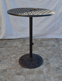 theWorldofpatio St. Augustine 3 Piece Cast Aluminum Bar Set with 30" Pedestal Table Antique Bronze