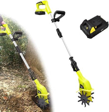 MekUk Garden Tiller & Cultivator Cordless Electric tillers, Working Width 10 cm, Depth 25 cm, with 5.2 Ah Lithium Battery and Quick Charger for Garden Care Compacted Soils and Lawn Yard