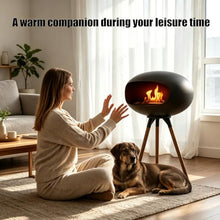 Minimalist Wooden Leg Tripod Fireplace, Smoke-Free and dust-Free,Black