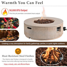 Merax 38'' MGO Propane Outdoor Fire Pit with Vertical Stripe Design, Black