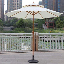 JIIPOREGJ Outdoor Garden Parasols Parasols 9Ft / 270Cm Double Top Garden Patio Umbrella with Crank Handle, Sun Shade Waterproof Protection for Terrace, Balcony, Pool, Beach,Off-A