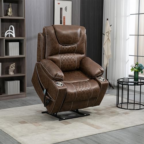 FANYE Electric Power Lift Chair with Massage and Heat Brown F