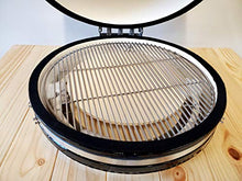 Black Outdoor Charcoal 26" Ceramic Egg Kamado BBQ Grill Smoker with Wood Table Pizza Stone and Canvas Cover