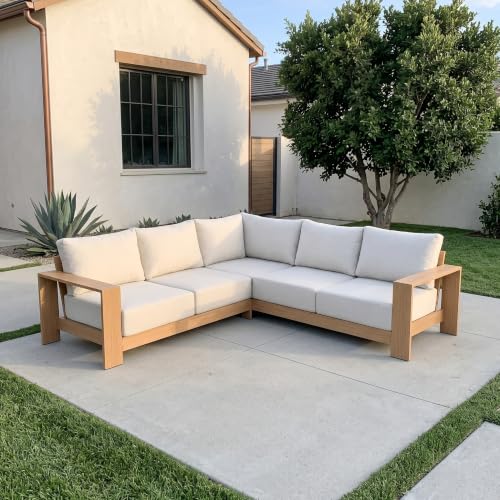 Acanva Ciela L-Shaped Aluminum Outdoor Patio Sofa