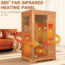 INFRADELUX 1 Person Far Infrared Home Sauna, Low EMF Indoor Personal Sauna Box with 6 Carbon Panels, 960W/120V, Built-in Speaker System, Digital Controls & Tea Tray, Indoor Wellness Relaxation