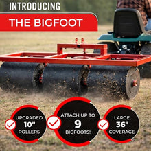 Pull-Behind Bigfoot Sticker Burr Roller Remover Yard Tool - USA Made, Our Largest Burr Remover Tool for Fast & Efficient Burr Removal - Patented Goat Head Roller and Picker - 36" Wide Maximum Coverage