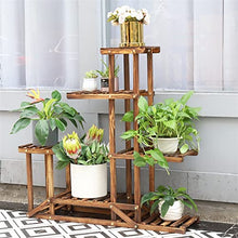 iumLeap Flower Stand 6 Tiered Wood Plant Flower Stand Shelf Planter Pots Shelves Rack Holder Display for Multiple Plants Indoor Garden Patio Plant Stand