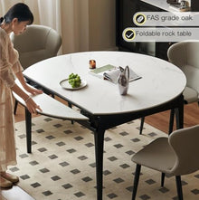 Coffee Table Solid Wood Folding Dining Table Simple Modern Oak Round Nordic Home Small Apartment Retractable Rock Plate