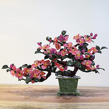 YXIANG56Q Fake Plants Artificial Bonsai Living Room Jade Peony Flowerpot Ornaments Fortune Tree Feng Shui Ornaments for Home Office Porch Lucky Gift Bonsai Tree(B)
