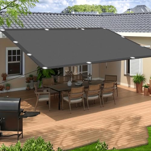 Patio Sun Shade Sail 21x39 FT Rectangle Uv Block Canopy Sunshade Cover with Grommets Outdoor Sun Shade Cloth for Lawn Patio Backyard Garden