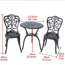 JKSVTF 3 Piece Aluminum Patio Bistro Set with Butterfly Design - All Weather Patio Furniture Sets with Umbrella Hole - Outdoor Table and Chairs